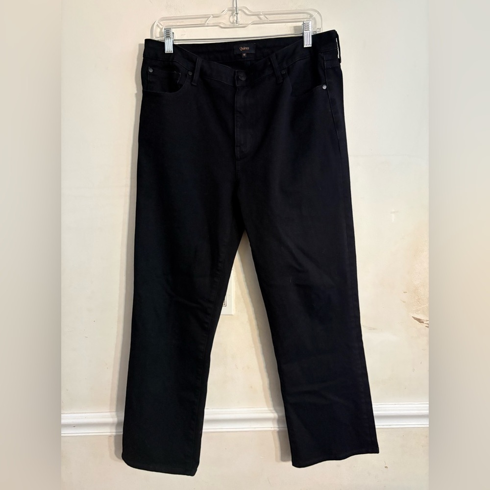 QUINCE MENS Warren Stretch Straight Jeans SIZE 32 black casual - Picture 2 of 6
